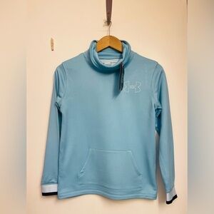 NWT Under Armour Mock Neck, Coldgear, Sky Blue Hoodie, YLG